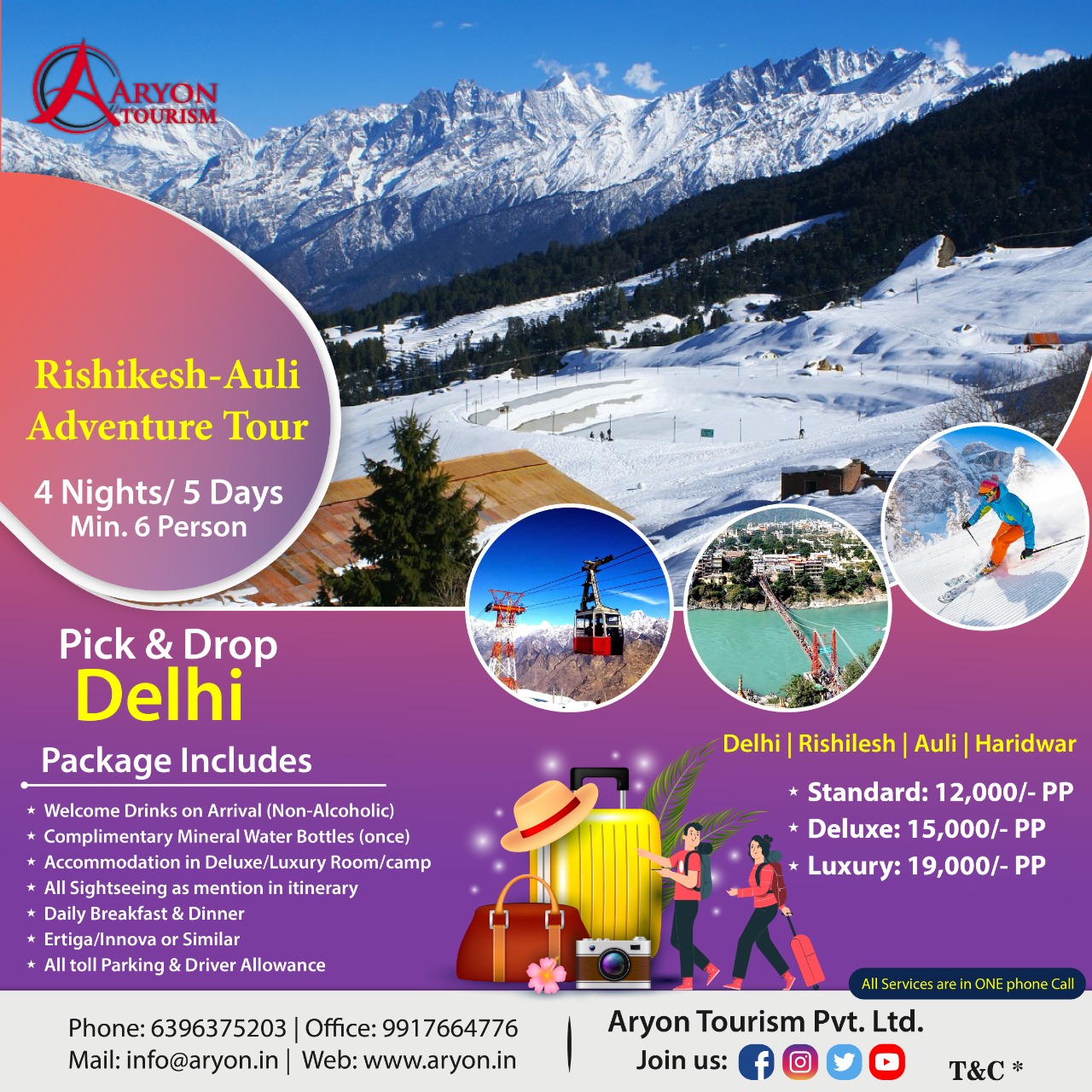 Rishikesh Auli Adventure Tour Aryon Company